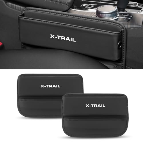 【エクストレイル 専用】シートサイド ポケット X-TRAIL 専用ロゴ 車用 隙間 収納ボックス エクストレイル T30系 T31系 T32系 T33系 対応 車 カーシート 収納ケース 隙間埋め 落下防止 小物収納 充電穴付き 便利グッズ カー用品 内