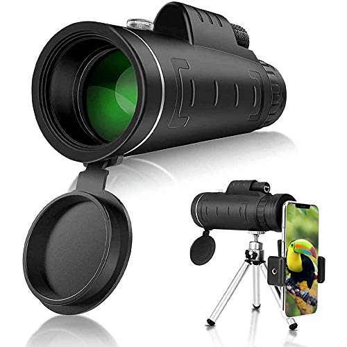 , 40x60 High Power Monocular Zoom IPX5 Waterproof with BAK4 Prism Telescope Phone Scope for Adult Bird Watching Outdoor