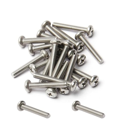 Yinpecly 20Pcs M4-0.7 x 25mm Pan Head Phillips Machine Screws