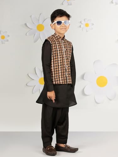 Veste Nehru garçon coton imprimé costume traditionnel asiatique