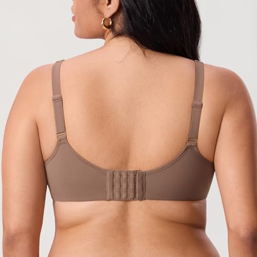 Image of DELIMIRA Women's Inbarely Plus Full Coverage Bra Plus Size Underwire Unlined Seamless Bras