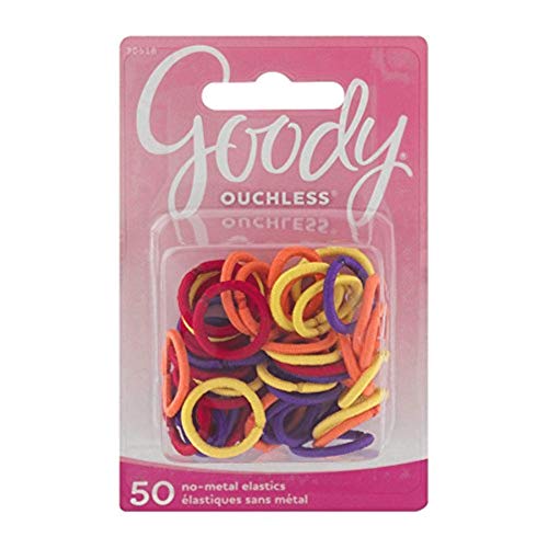 Goody Ouchless Braided Mini Elastics, 50 Count