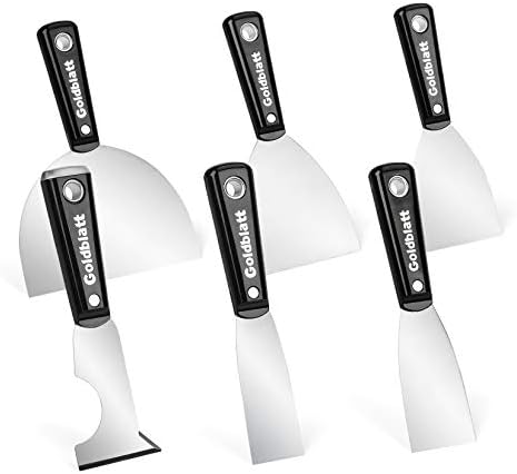 Goldblatt 6-piece Joint Knife Set, 5-piece 1-1/2'' to 6'' Putty Knives and 6-in-1 Multi-Tool Painter Scraper, Nylon Handle, for Drywall