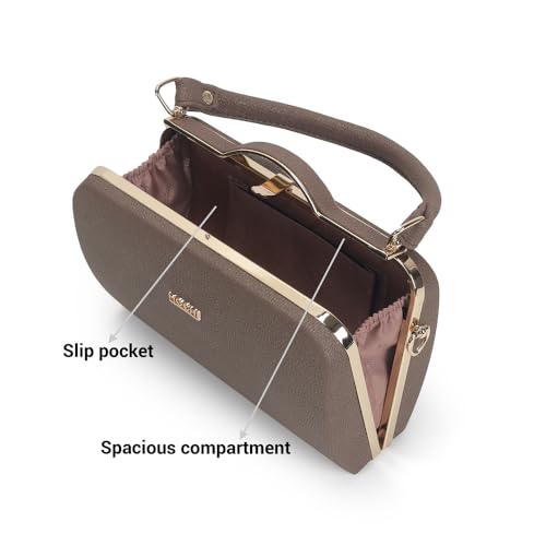 Image of Mochi Women Party /Fashion Fabric Soft Body Lock Closure Solid Clutches With 1 Pocket And 1 Compartments