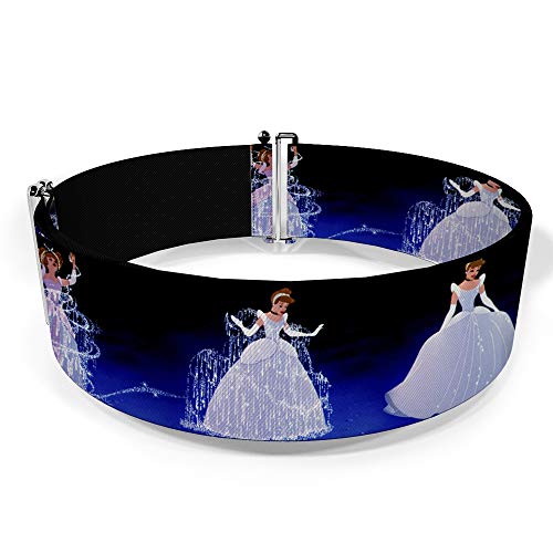 Buckle-Down Disney Belt, Cinch Belt Cinderella Transformation Blue Fade, 3.0 Inch Wide, Adjustable2