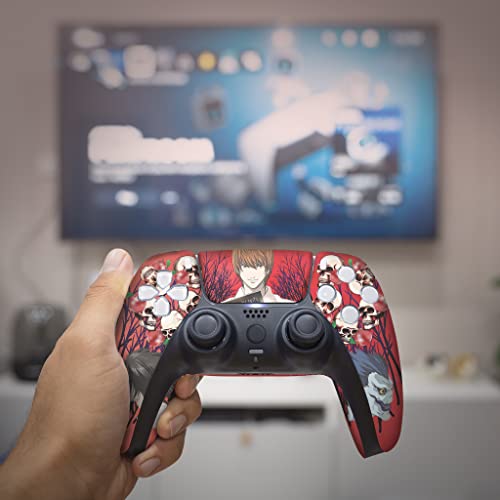 Deatth Notte Custom PS-5 Controller Wireless compatible with Play-Station 5 Console by BCB Controllers | Proudly Customized in USA with Permanent HYDRO-DIP Printing (NOT JUST A SKIN) (MODDED)