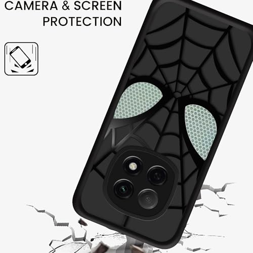 Image of Stylish Spider Back Case Cover Compatible for Oppo F29 5G | Spidey Face Mask Case | Soft Silicone | Camera & Full Body Protection | Shock Proof | (Black)