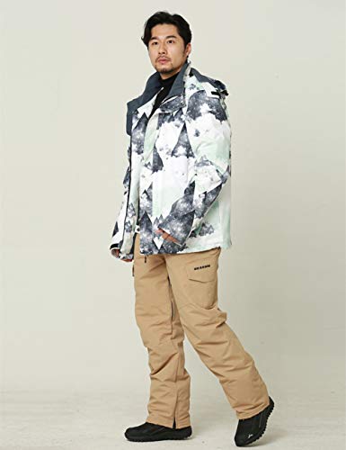 image for YEEFINE Men's Ski Jacket and Pants Set Waterproof Outdoor Winter Snowb