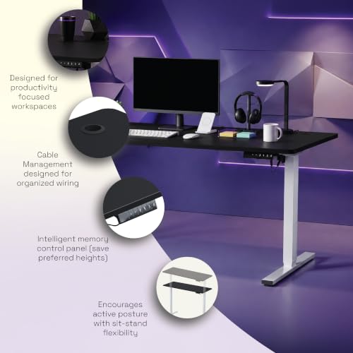 Image of Wakefit Study Table | 5 Yr Warranty | Standing desk, Computer Table for Home Pc, Electric Height adjustable, Digital Display & 4 Memory Presets, Free Installation, Modern Ergonomic Wobble-Free- L160Cm