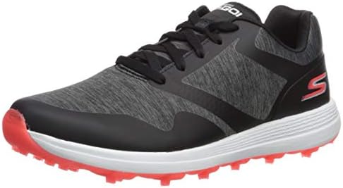 Skechers Women's Max Golf Shoe, Black/Pink Heathered, 6 M US