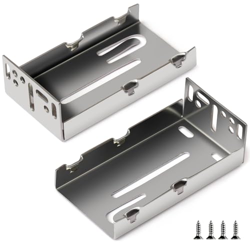 Image of Mounting Brackets for Drawer Slide, Plusmart Drawer Slide Bracket Track Guide Hardware Replacement Parts, Rear /Side Mounting, 6 Pairs