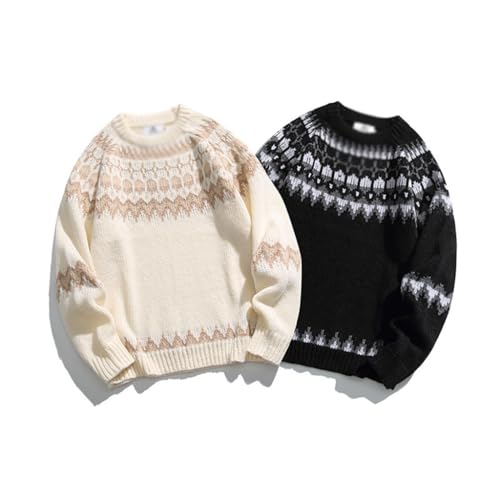 Men's Autumn Winter Personality National Wind Sweater Lovers Round Collar Jumsweater2