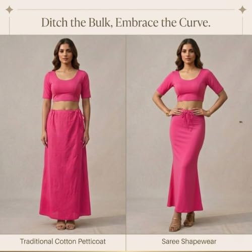Image of Women's Saree Shapewear - Slim Fit Stretchable Petticoat for Sarees | Comfortable Waistband | Body Shaping Underskirt