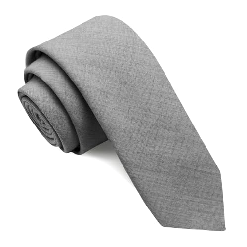 Image of Cotton Ties for Men Solid Color Skinny Tie Mens Necktie for Wedding Graduation Formal Dinner