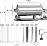 MASTER FENG Sausage Stuffer - Stainless Steel Homemade Sausage Maker Horizontal Meat Filling Kitchen Machine, Packed 8 Stuffing Tubes (6 LBS /3.5L Horizontal) - 2