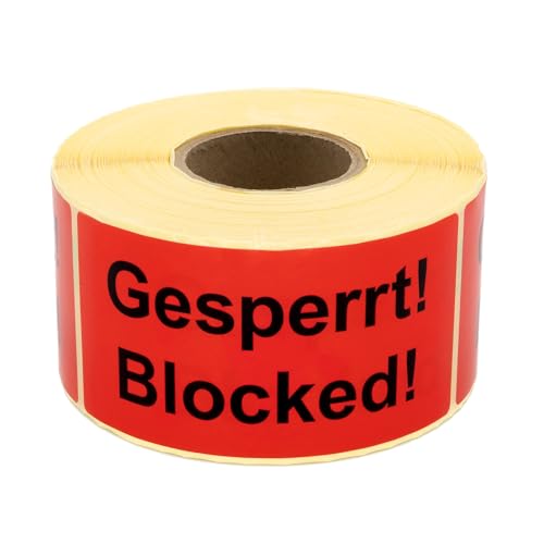 MD Labels Warnetiketten auf rolle 100x50mm 500 Stück Gesperrt! Blocked! Versandaufkleber - Versandhinweis Haftetiketten MD Labels Warnetiketten auf rolle 100x50mm 500 Stück Gesperrt! Blocked! Versandaufkleber - Versandhinweis Haftetiketten