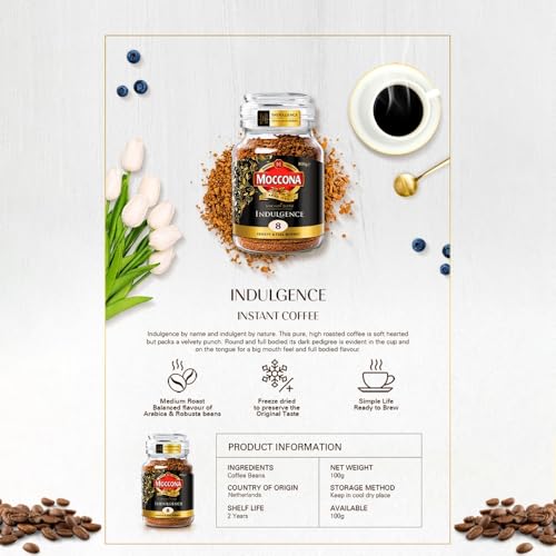Image of Moccona Indulgence + Hazelnut Instant Coffee - 195g (Pack of 2)| Imported Coffee | Premium Arabica & Robusta Blend | Freeze-Dried | Bold & Strong Flavor