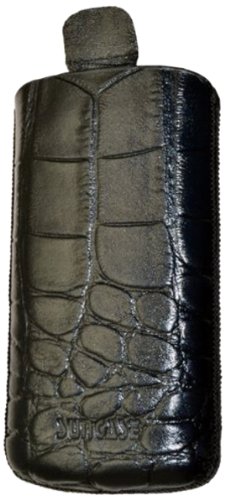 Funda de Piel Suncarcasa con función de Retroceso para el Samsung Galaxy S4 Mini i9195 Croco Negro