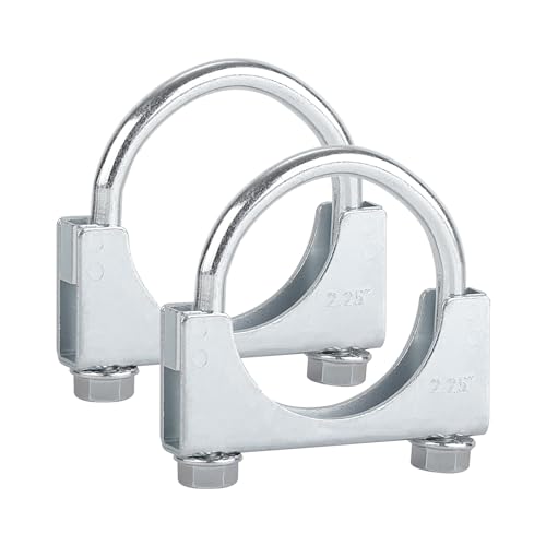 LCGP 2.25 Heavy Duty U Bolt Clamps Saddle Type Anti-corrosion 2 Pack Muffler Clamps