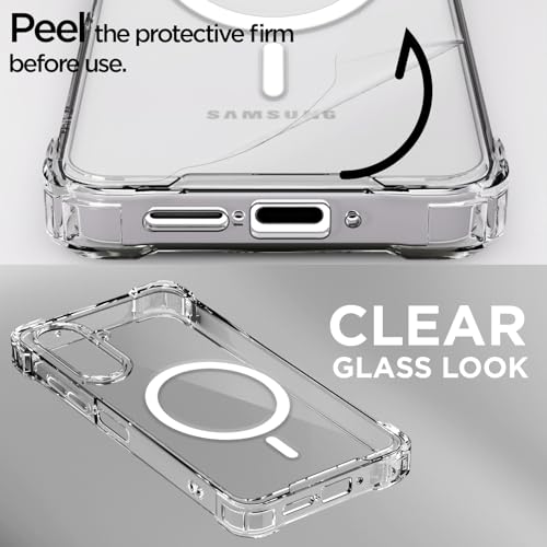 Image of Outlouders Back Cover for Samsung Galaxy A26 5G Mag-Safe Transparent PC + TPU Bumper Case with Magnetic Support Shockproof Protection (Transparent Mag-Safe)