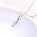 Alphm S925 Sterling Silver Small Cross Pendant Necklace for Women
