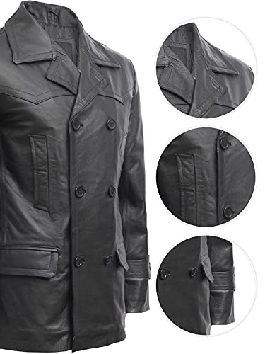 BRANDSLOCK Mens Genuine Leather Jacket U Boat Captains Military Style Vintage4