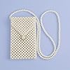 Luxus Perlentasche Kette Tasche Beige Geldbörse Damen Perlen Umhängetasche Kleine Quadratische Handgemachte Taschen Clutches für Hochzeitsfeier Brautparty Geschenk für Mädchen Frauen 7x4,3x0,8 Zoll #3
