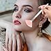 DOITOOL 4pcs Pink Long Handle Fan Face Makeup Brushes for Highlighting and Contouring, Soft Facial Brush Set for Women’s Beauty and Cosmetic Application
