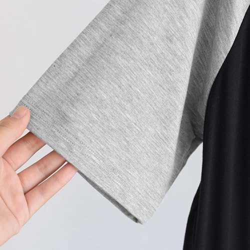 Nightshirt for Men Nightgown Short Sleeve Crewneck Sleepshirt Pajama Shirt Summer Comfy Big & Tall Henley Sleep Gowns2