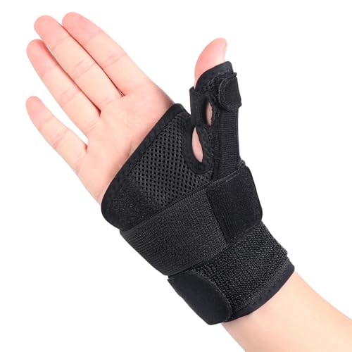 Cozyhealth Thumb Brace for Men and Women, CMC Joint Thumb Spica Splint for Pain Relief, Tendonitis, Thumb Wrist Stabilization Support for Right or Left Hand (B-Black)