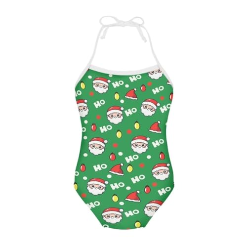 Image of Christmas Girls One-Piece Swimsuits Beach Halter Swimwear Bathing Suit for 3-10 Years