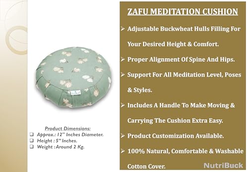 Image of Buckwheat ZAFU Meditation Cushion Filled with Buckwheat Hulls (PISTACHIO)