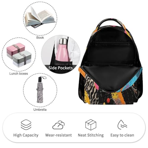 A Colorful Quilt Backpack for Travel, Ultra Durable Small Bookbag Lightweight Daypack for Women Men3