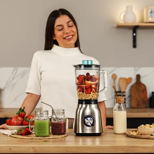 Cecotec Standmixer Power Black Titanium 1800MAX Blend It, 1800 W maximale Leistung, 5 Geschwindigkeiten, 6 Klingen aus Edelstahl, Ice-Crush-Funktion, Turbo- und Smoothie-Funktion, AutoClean-Funktion – Bild 4