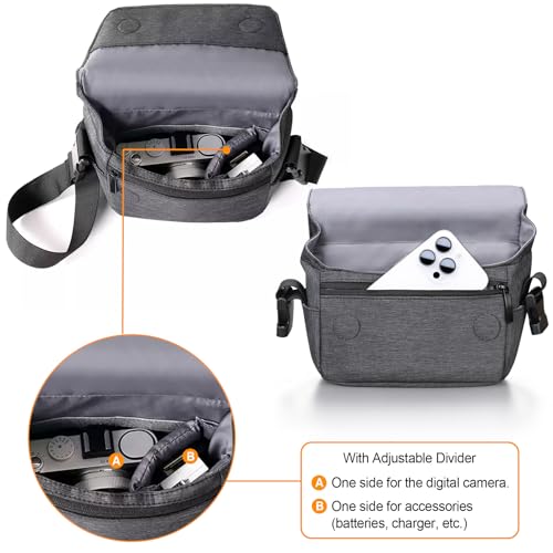 Bolso para cámara digital Lacdo gris compacto miniatura 4