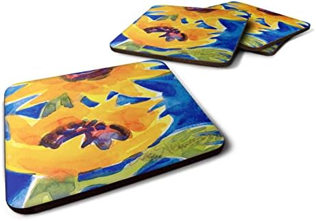 Caroline's Treasures 6012FC Flower - Sunflower Foam Coaster Set of 4 Set of 4 Cup Coasters for Indoor Outdoor, Tabletop Protection, Anti Slip, Mouse pad Material image 4
