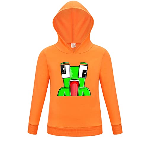 Sudadera con capucha de manga larga para niños y niñas, Naranja 2, 7-8 Años Cover