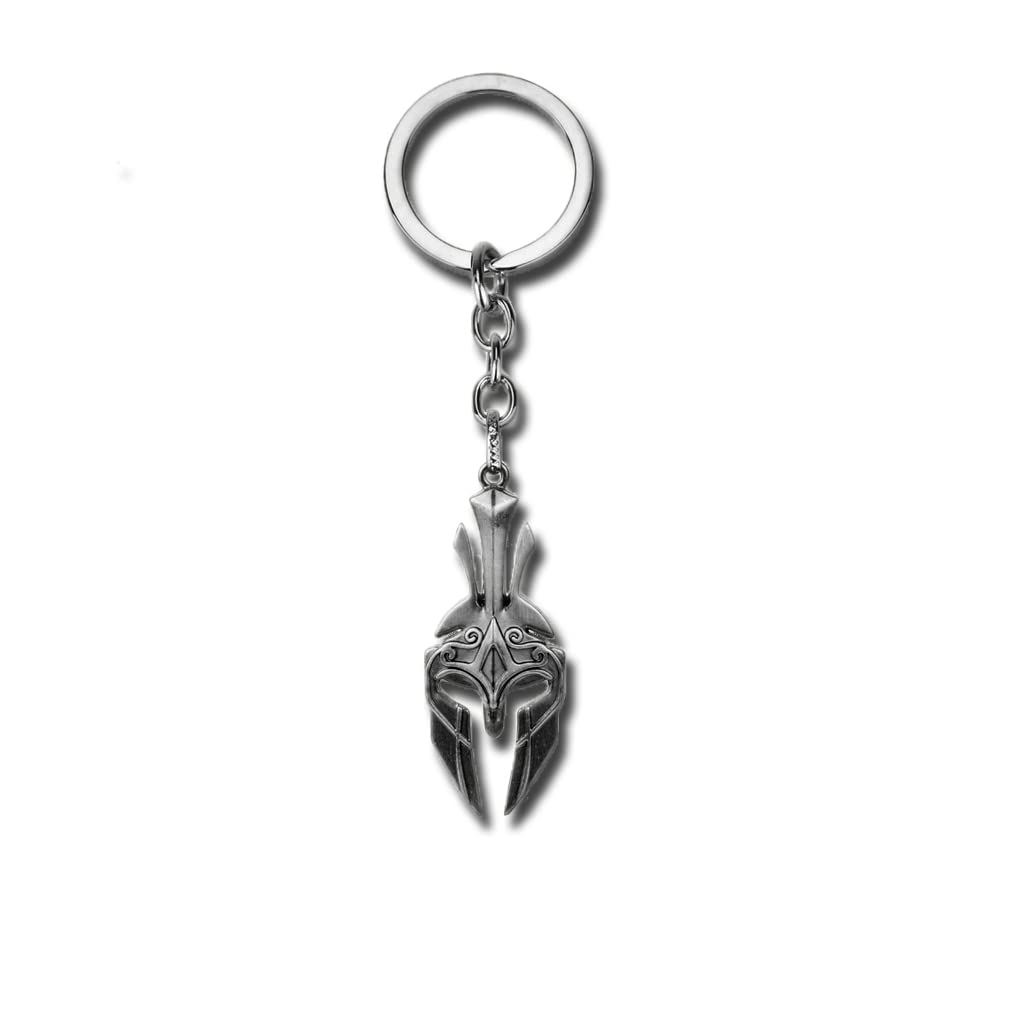 Men's Silver Spartan Helmet Keyring Leonidas Armor Greek Antique Mask Keychain Gift