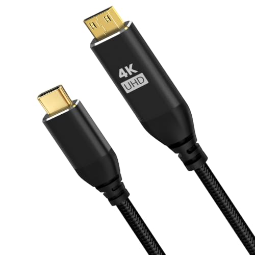USB C - Mini HDMI�P�[�u�� 3.3�t�B�[�g�A4K@60Hz����Type-C����~�jHDMI 2.0�R�[�h�AHDR/3D/ARC/2K/1080P�Ή��AMacBook�AiPad Pro�A�m�[�g�p�\�R���ASteam Deck�AROG Ally�A