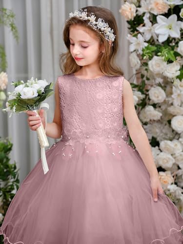 ABAO SISTER Flower Girl Dress Lace Tulle Communion Party Sleeveless Bow Dresses 2-13 Year Old3