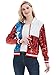 Anna-Kaci Womens Sequin Jacket Bomber Coat 1989 Slitter Outfit For Concert Party, Texan, X-Large