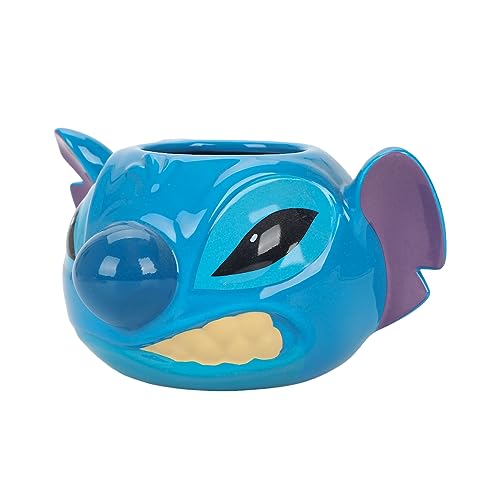 Taza de cerámica azul con figura de Stitch, 16 oz miniatura 2