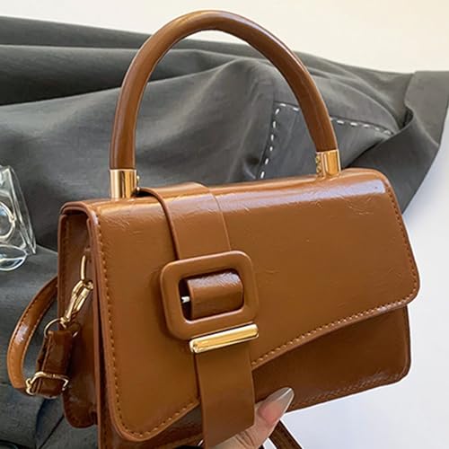 Sac à bandoulière réglable compact en cuir PU résistant pour le quotidien