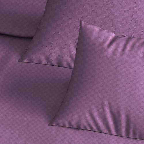 Image of Trance Home Linen 300TC 100% Cotton Jacquard Checks Pillow Covers | Set of 2 Pillow Cases |Standard Size (18 x 28 inch, Plum)