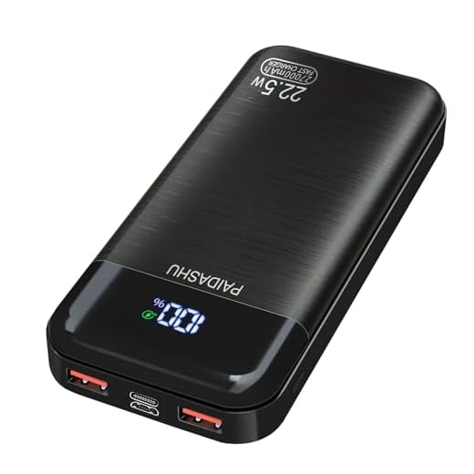 PAIDASHU Power Bank 27000mAh 22,5W Externer Handyakku PD20W Schnell Aufladende Powerbank USB C mit LED Display 3 Ausgängen & 2 Eingängen Tragbares Ladegerät für Smartphones (002)