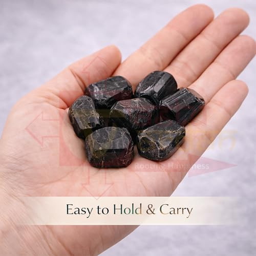 Image of Crystal Black Tourmaline Tumble Stone | 50 gm Tumbled Gemstones | Reiki Healing Stones | Home Decor Pebbles | Aquarium Gravel | Garden & Table Decor