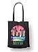 BLAK TEE Miami Florida Skyline Organic Cotton Reusable Shopping Bag Black