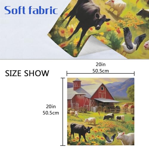 Servilletas de Tela Cuadradas Set x6 Satin Farm Animals miniatura 7