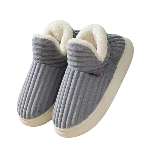 Fuzzy Slippers Women Fluffy Cloud Slippers Pillow Warm Fuzzy House Slipper, Thick Sole Anti-Skid Cozy Plush Booties Indoor Outdoor Comfy Fleece Lined House Shoes for Women