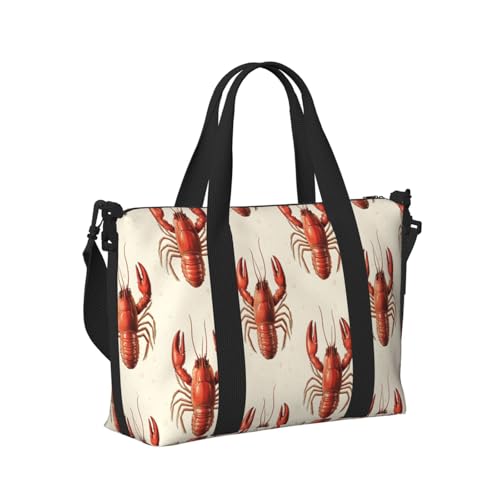 Laptop Tote Bag for Women Work - Realistic Lobster Print Weekender Overnight Bags for Women Travel, Gym Duffle Bag for Men, Personal Item Crossbody Travel Bags for Men Carry On